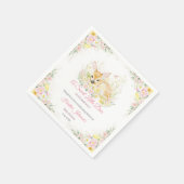Serviette En Papier Baby shower de cerf rose pâle (Coin)