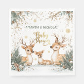 Serviette En Papier Baby shower de cerfs d'hiver (Devant)