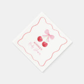 Serviette En Papier Baby shower de cerise rose Bow (Coin)
