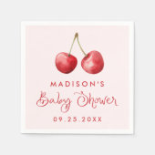Serviette En Papier Baby shower de cerisier Whimsical Watercolor (Devant)