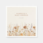 Serviette En Papier Baby shower de champ Fleur sauvage d'automne (Devant)