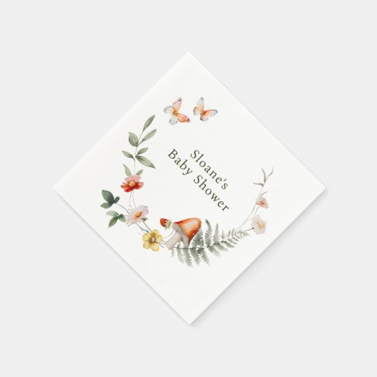 Serviette En Papier Baby shower de champignons de forêt enchantés (Coin)