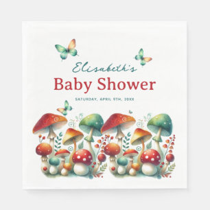 Serviette En Papier Baby shower de champignons de la forêt lunaire
