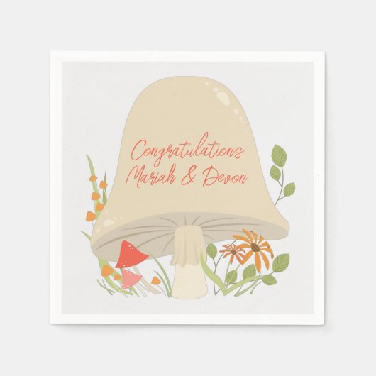 Serviette En Papier Baby shower de champignons des bois (Devant)