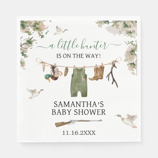Serviette En Papier Baby shower de chasse au canard (Devant)