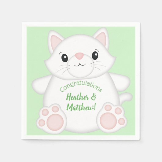 Serviette En Papier Baby shower de chat Kitty (Devant)