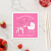 Serviette En Papier Baby shower de Chien Dalmatien Chien Chien rose Ch (En situation)