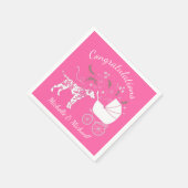 Serviette En Papier Baby shower de Chien Dalmatien Chien Chien rose Ch (Coin)