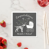 Serviette En Papier Baby shower de Chien Dalmatien gris chiot (En situation)