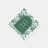 Serviette En Papier Baby shower de chinoiserie antique verte (Coin)