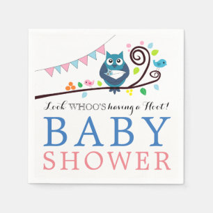Serviette En Papier Baby shower de Chouette lunaire