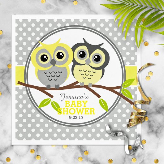 Serviette En Papier Baby shower de Chouettes adorables
