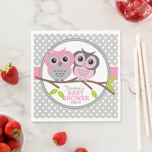 Serviette En Papier Baby shower de Chouettes adorables (En situation)