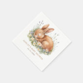 Serviette En Papier Baby shower de choux lapin et d'aquarelle (Coin)