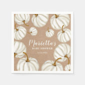 Serviette En Papier Baby shower de chute blanc Little citrouille (Devant)