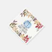Serviette En Papier Baby shower de chute Citrouille bleu Naples (Coin)