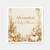Serviette En Papier Baby shower de Citrouille rustique d'automne (Devant)