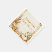 Serviette En Papier Baby shower de Citrouille rustique d'automne (Coin)
