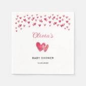 Serviette En Papier Baby shower de coeur doux (Devant)