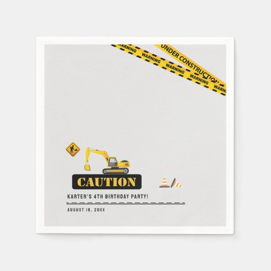 Serviette En Papier Baby shower de construction Anniversaire Fournitur (Devant)