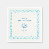 Serviette En Papier Baby shower de coquille à main lunaire (Devant)