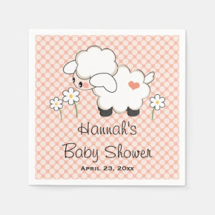 Serviette En Papier Baby shower de corail d'agneau