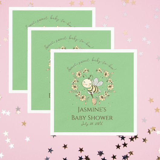 Serviette En Papier Baby shower de couronne d'abeilles