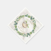 Serviette En Papier Baby shower de couronne d'eucalyptus à fentes mign (Coin)