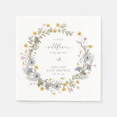 Serviette En Papier Baby shower de couronne fleur sauvage (Devant)