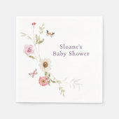 Serviette En Papier Baby shower de couronne fleur sauvage Meadow (Devant)