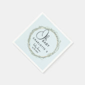 Serviette En Papier Baby shower de couronne simple à eucalyptus (Coin)