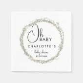 Serviette En Papier Baby shower de couronne simple à eucalyptus (Devant)