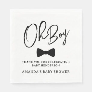 Serviette En Papier Baby shower de Cravate Bow Black Boy