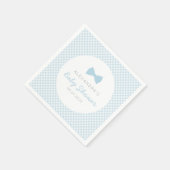 Serviette En Papier baby shower de cravate En vichy arc bleu (Coin)