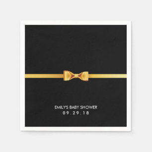 Serviette En Papier Baby shower de Cravate simple Gold Bow