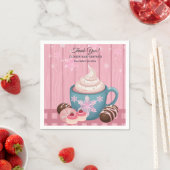 Serviette En Papier Baby shower de crème humide en bois rose (En situation)