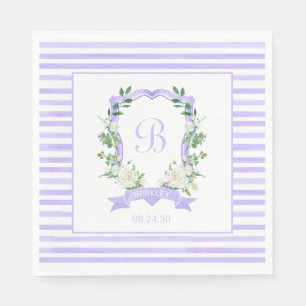 Serviette En Papier Baby shower de crête florale pourpre