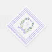 Serviette En Papier Baby shower de crête florale pourpre (Coin)
