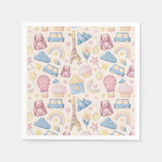 Serviette En Papier Baby shower de Cute Boho (Devant)