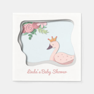 Serviette En Papier Baby shower de cygne mignonne