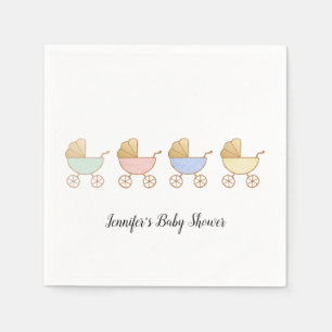 Serviette En Papier Baby shower de défilé Retro Pastel Colours Carri