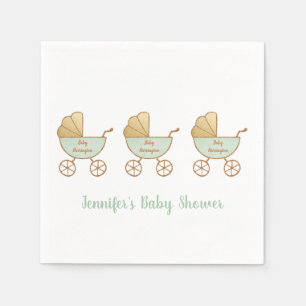 Serviette En Papier Baby shower de défilé Retro Pastel Green Carriè