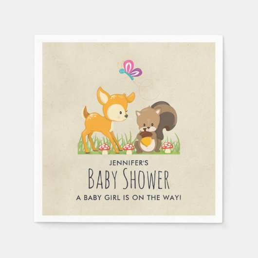 Serviette En Papier Baby shower de dessin animé en bois mignon (Devant)