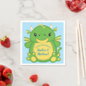 Serviette En Papier Baby shower de dragon bleu (En situation)