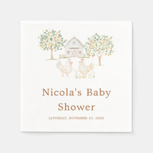 Serviette En Papier Baby shower de ferme mignonne