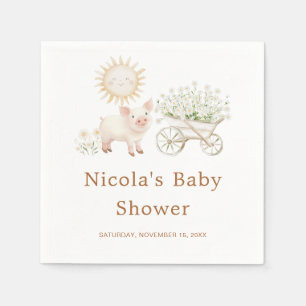 Serviette En Papier Baby shower de ferme mignonne