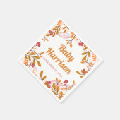 Serviette En Papier Baby shower de feuilles de chou mignonnes (Coin)