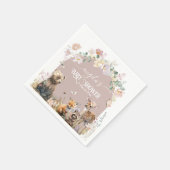 Serviette En Papier Baby shower de fille à fleurs d'animaux de bois (Coin)
