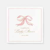 Serviette En Papier Baby shower de fille de garçon de garçon rose (Devant)