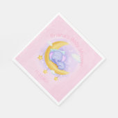 Serviette En Papier Baby shower de fille d'éléphant rose (Coin)